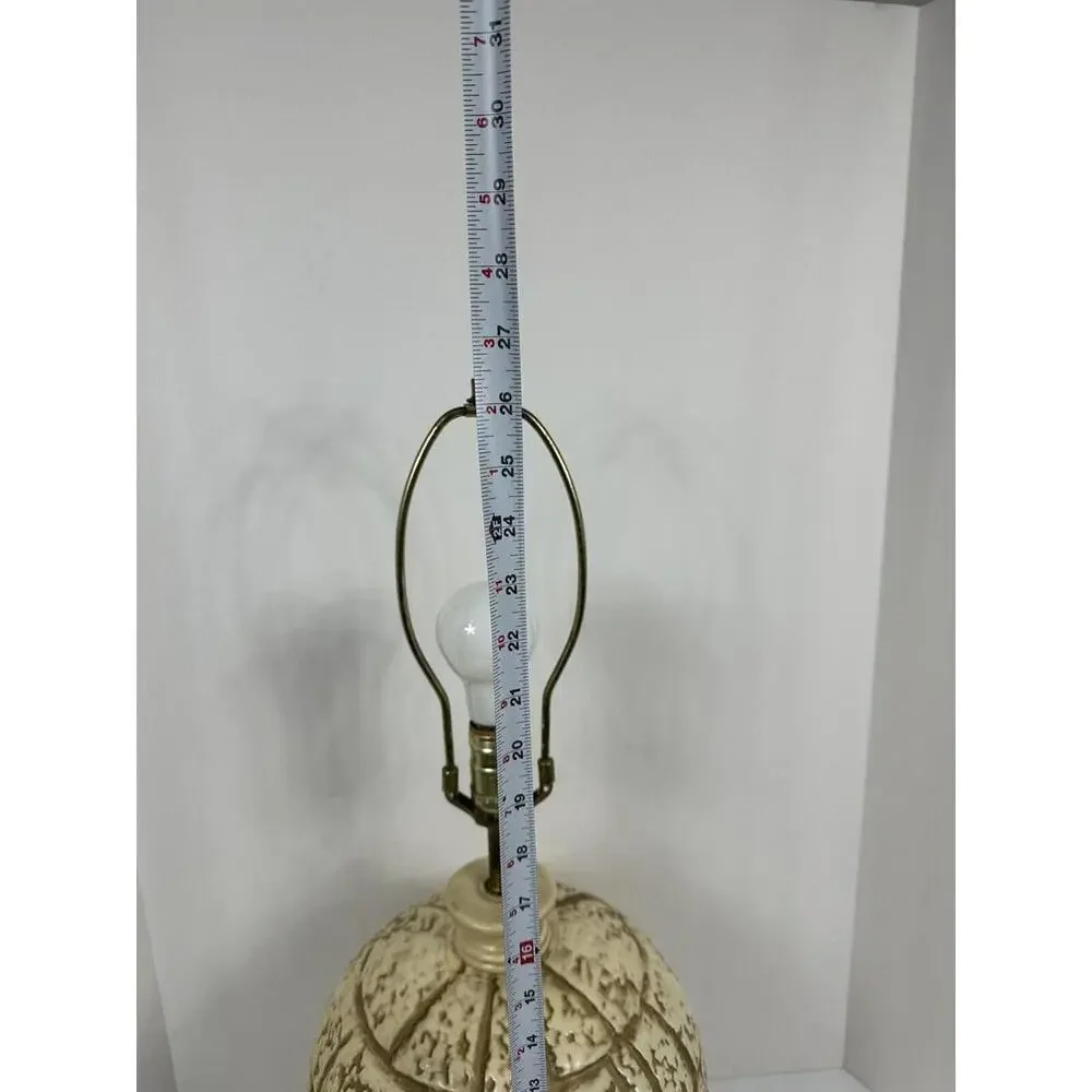 Vintage Brutalist Ceramic Lamp Heavy Faux‎ Stacked Stone Mid Century Modern